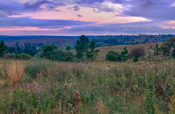 Atardecer sobre el Valle de Calamuchita desde el loteo